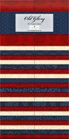 2-1/2in Strips Essential Gems Old Glory 40pcs, 4 bundle/pack