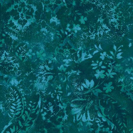 Teal Vintage Damask 108in Wide Back