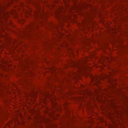 Red Vintage Damask 108in Wide Back