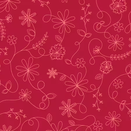Red/Pink Swirl Floral 108in Wide Back