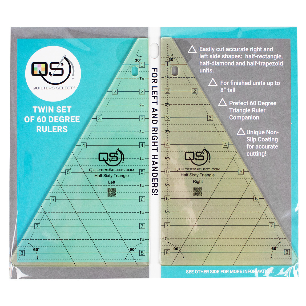 60 degree half triangle ruler set