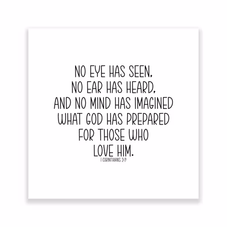 5 Precut Quilt Squares Printed with 1 Corinthians 2:9 5in