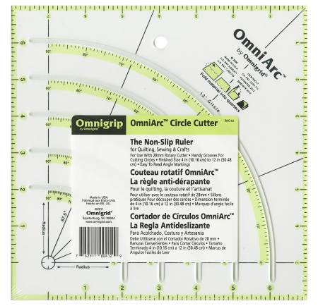 Omnigrip OmniArc Circle Cutter Ruler 8in Square