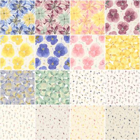 10in Squares Pressed Floral, 42pcs, 2 bundles/pack