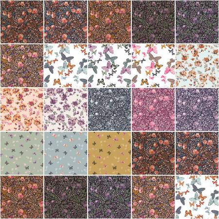10in Squares Butterflies in the Garden, 42pcs, 2 bundles/pack