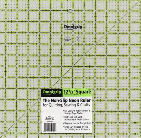 Omnigrid Omnigrip Neon Ruler 12 1/2in x 12 1/2in