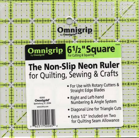 Omnigrid Omnigrip Neon Ruler 3-1/2in x 3-1/2in –