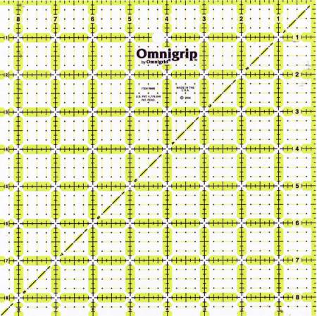 Omnigrid Omnigrip Neon Ruler 8-1/2in Square