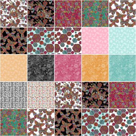 10in Squares Rainbow Garden, 42pcs/bundle