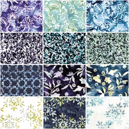 Batiks Victorian Garden 2.5 Inch Rolie Polie A, 40pcs/bundle