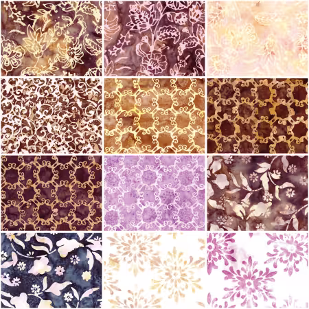 Batiks Victorian Garden 2.5 Inch Rolie Polie B, 40pcs/bundle