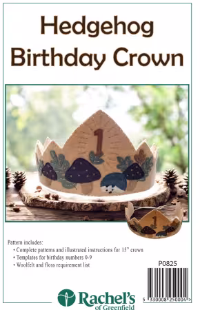 Hedgehog Birthday Crown Pattern