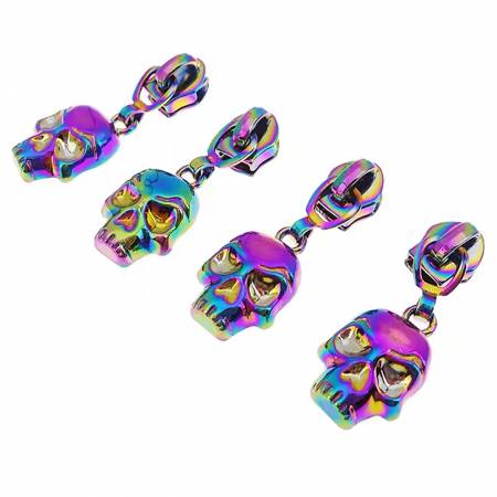 Iridescent Skull Zipper Pulls