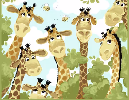 Zoe the Giraffe Play Mat Panel 36in x 43in