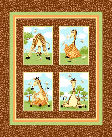 Zoe the Giraffe Quilt Block Panel 36in x 43/44in