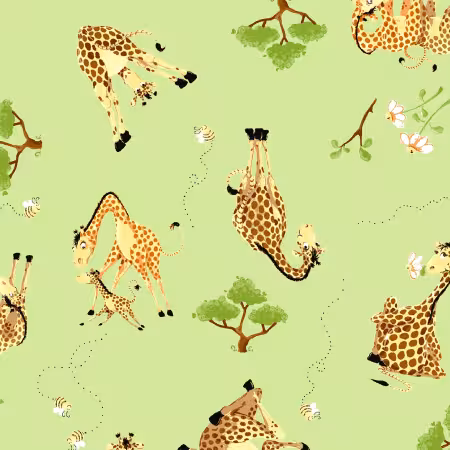 Green Zoe the Giraffe Allover