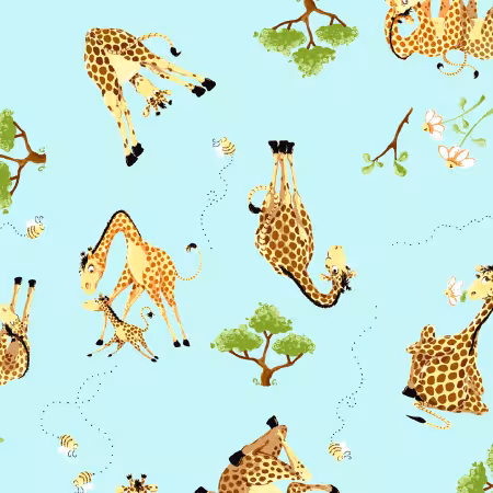 Blue Zoe the Giraffe Allover