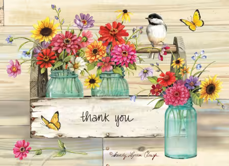 Note Cards Flowers In Jars