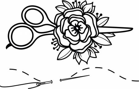 Needle/Scissors Temporary Tattoo Sheet