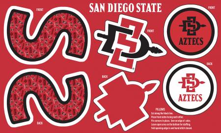 San Diego State Minky Pillow Project Panel 36in x 60in