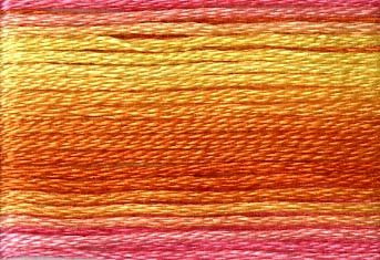 Cosmo Seasons Variegated Embroidery Floss Orange/Yellow/Pink