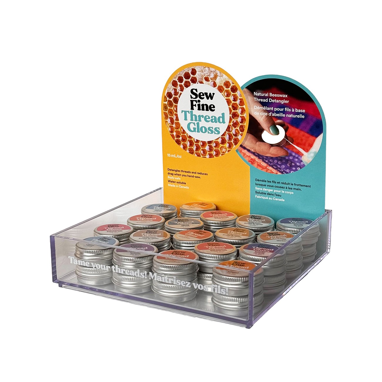 Sew Fine Thread Gloss Assorted 36pk & display 15ml