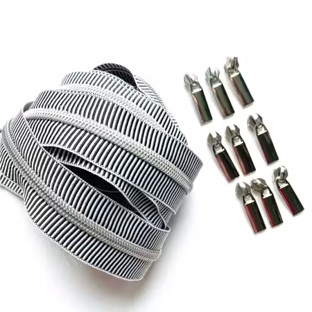 Black and White Tiny Stripes Zipper Pack