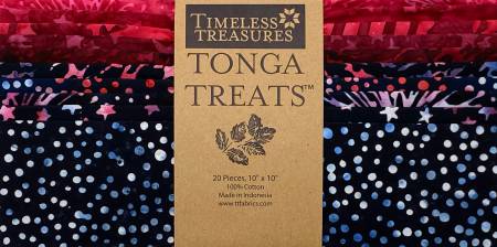 10in Squares Tonga Batik Honor, 20pcs/bundle