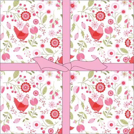 10in Squares Smitten Chicken, 42pcs, 6 bundles/pack