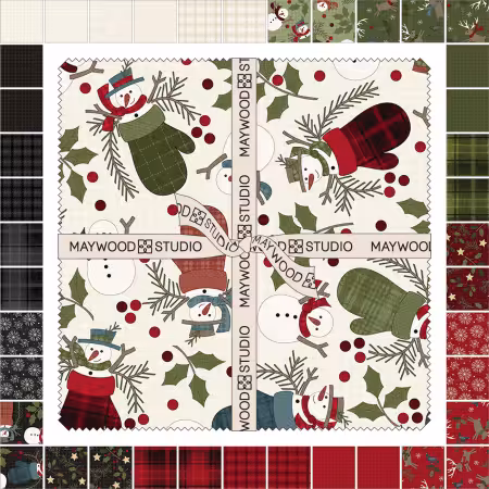 10in Squares Holly Jolly Flannel, 42pcs/bundle