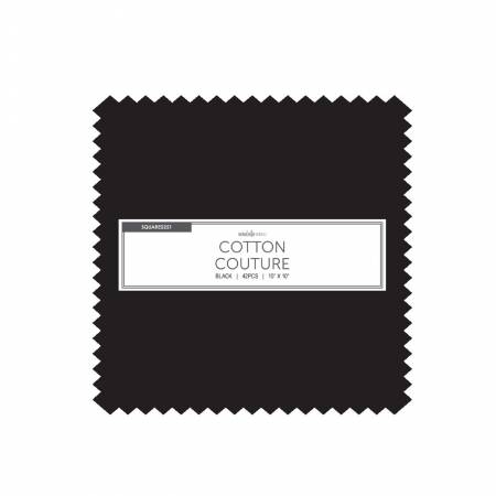 10in Squares, Cotton Couture, Black, 42pcs/bundle