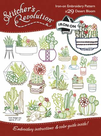 Stitcher's Revolution Embroidery Transfer Pattern - Desert Bloom
