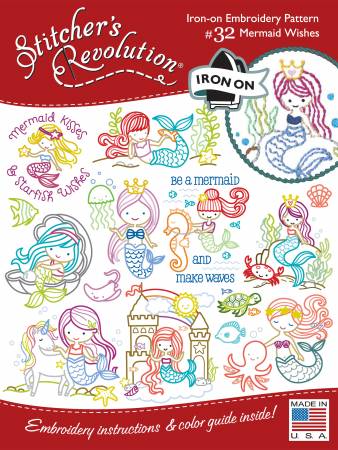 Stitcher's Revolution Embroidery Transfer Pattern - Mermaid Wishes
