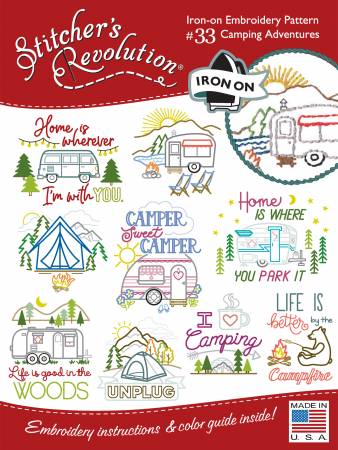 Stitcher's Revolution Embroidery Transfer Pattern - Camping Adventures