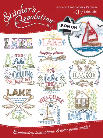 Stitchers Revolution Embroidery Transfer Pattern - Lake Life