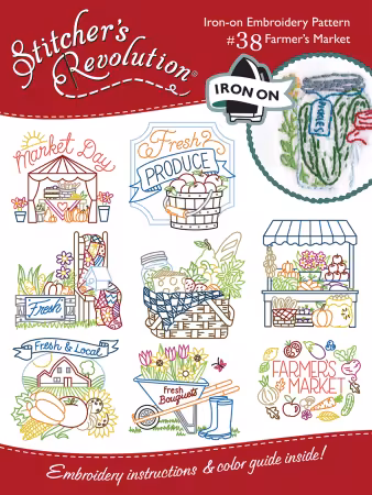 Stitchers Revolution Embroidery Transfer Pattern - Farmers Market