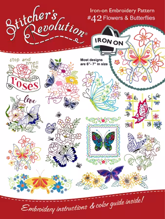 Flowers & Butterflies - Hand Stitch Embroidery Transfer Pattern