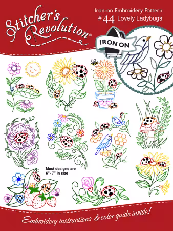 Lovely Ladybugs - Hand Stitch Embroidery Transfer Pattern
