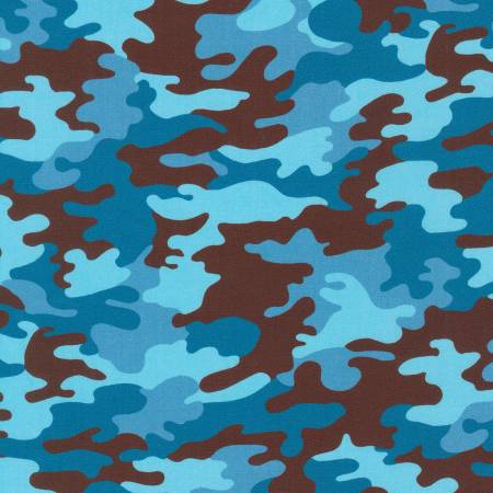 Blue Camo Digitally Printed