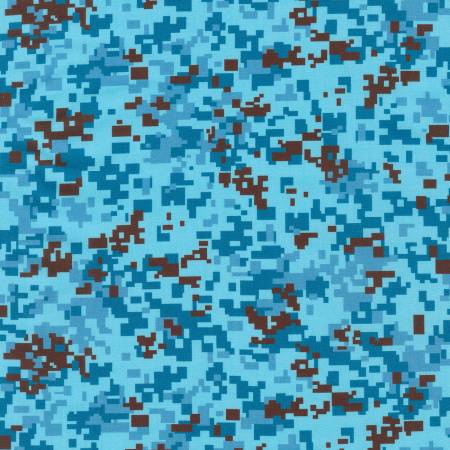 Blue Camo Digitally Printed