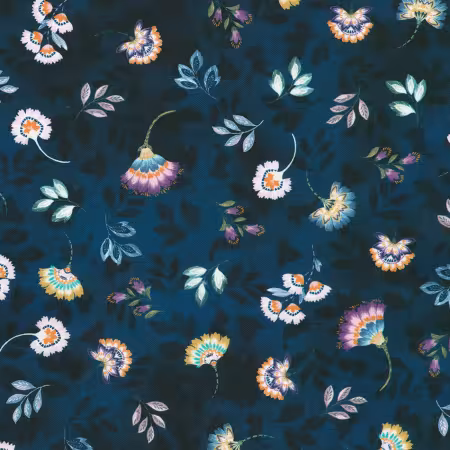 Open Floral Indigo