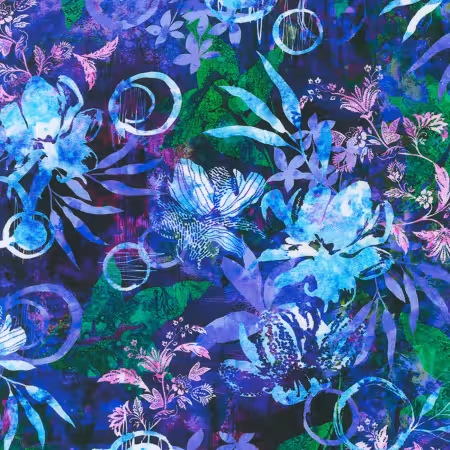 Floral Midnight Purple