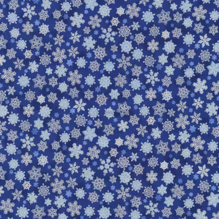 Snowflakes Navy Christmas w/Metallic Christmas