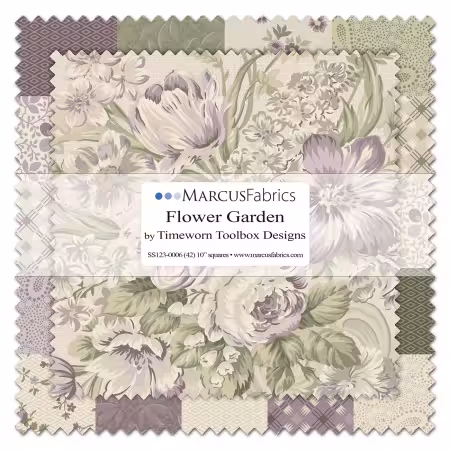 10in Squares Flower Garden, 42pcs, 6 bundles/pack