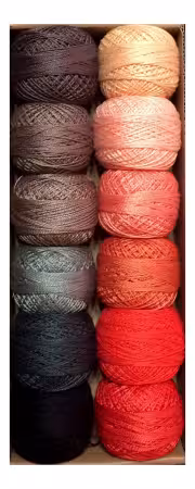 Valdani Solid Pearl Cotton Ball Sz12 Solid Shades Set 4