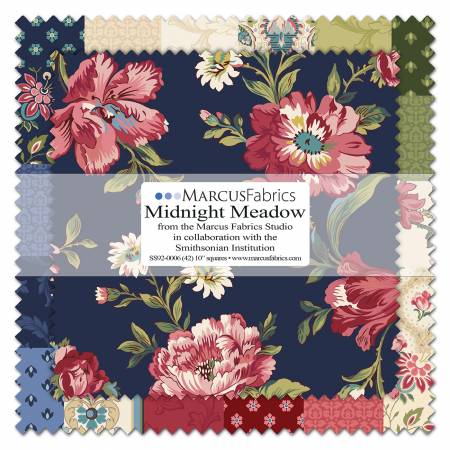 10in Squares Midnight Meadows, 42pcs, 6 bundles/pack