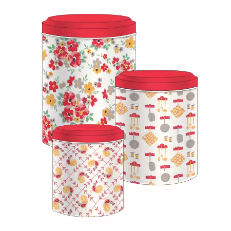 Lori Holt Cookbook Kitchen Canister Tins