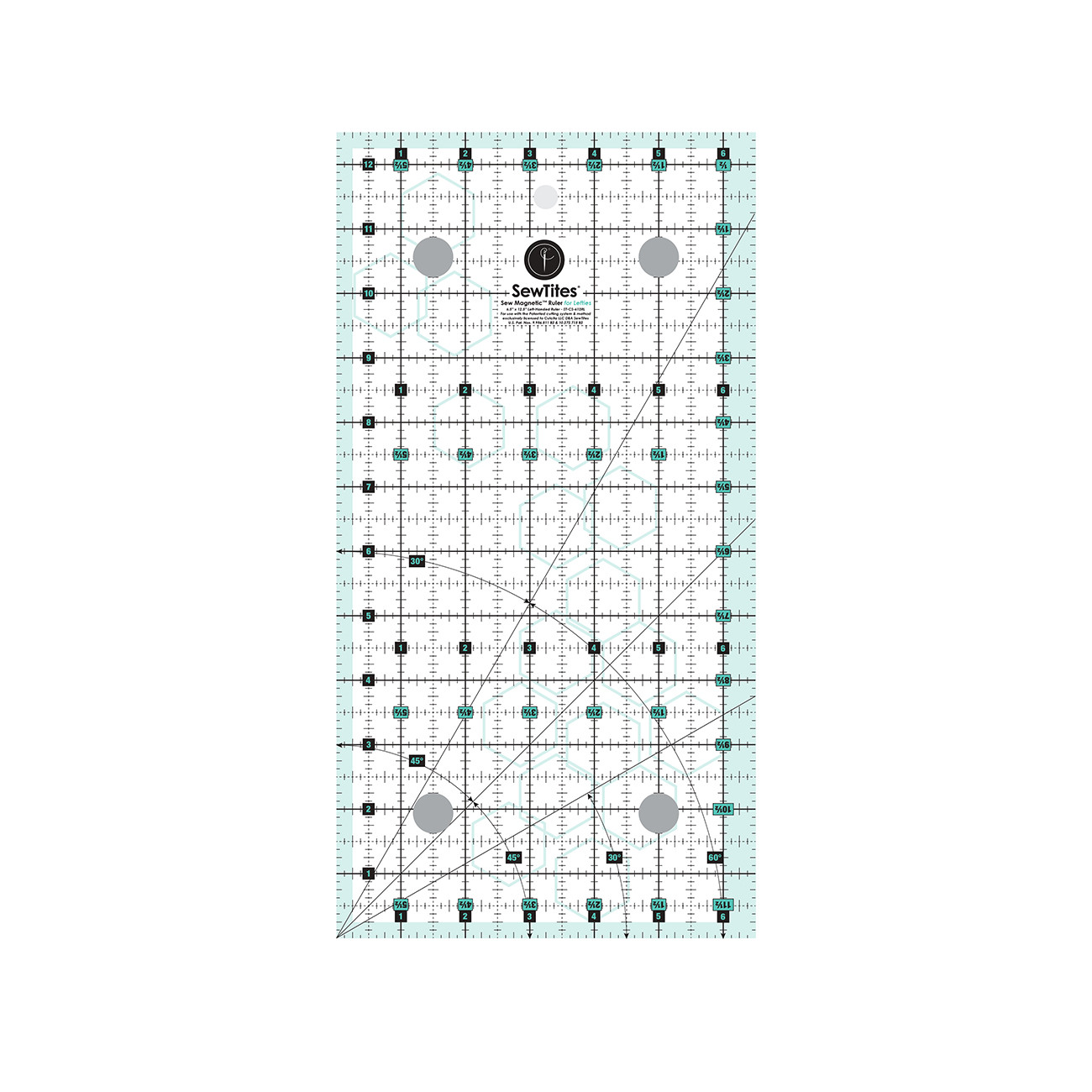 Sew Magnetic 6-1/2in x 12-1/2in Ruler Left Handed