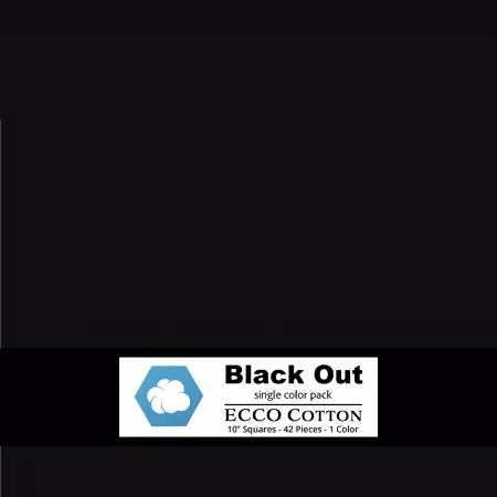 Ecco Cotton Solids Black Out 10in Squares 42pc