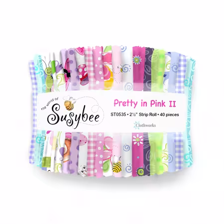 2.5in Strips Squares Pretty In Pink 40pcs, 4 bundles/pack